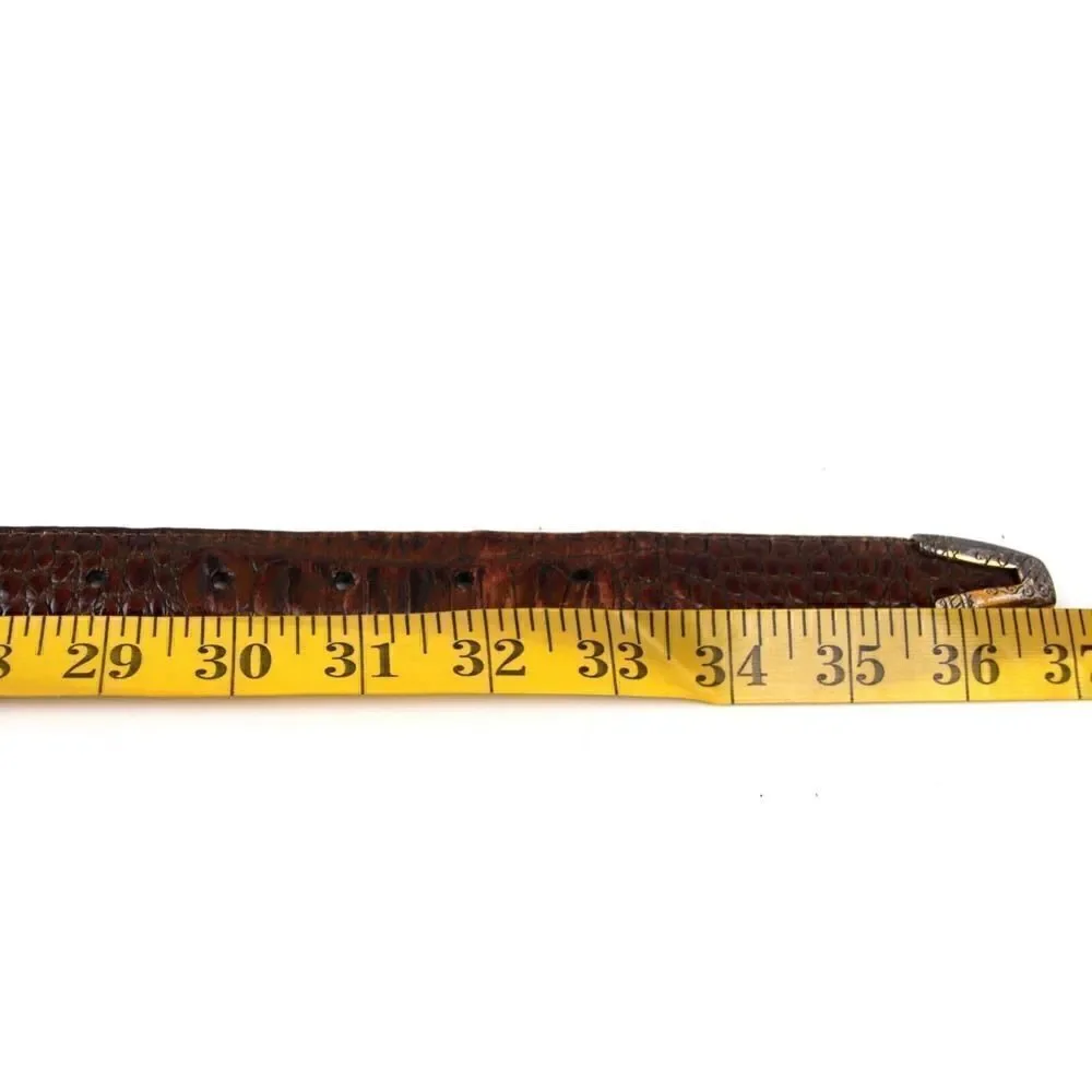 VTG Brighton CROCO EMBOSSED BROWN GENUINE LEATHER 1